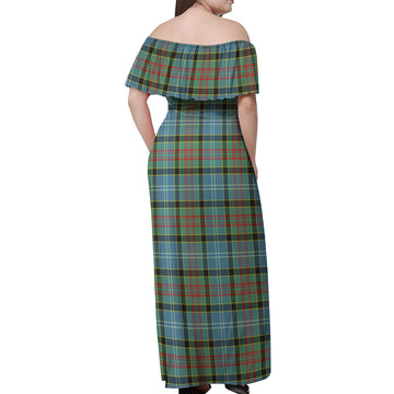 Cathcart Tartan Off Shoulder Long Dress - Tartanvibesclothing