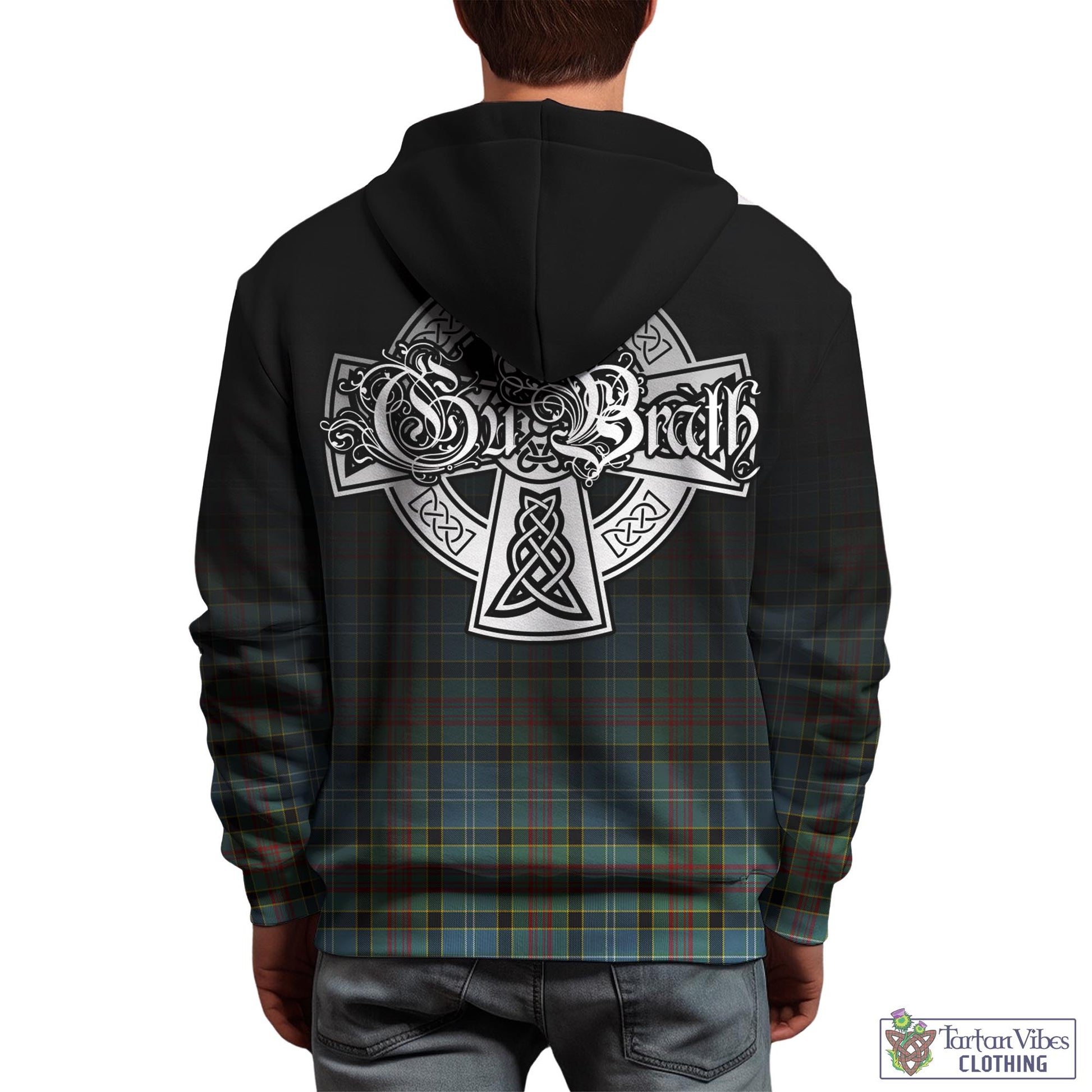 Tartan Vibes Clothing Cathcart Tartan Hoodie Featuring Alba Gu Brath Family Crest Celtic Inspired
