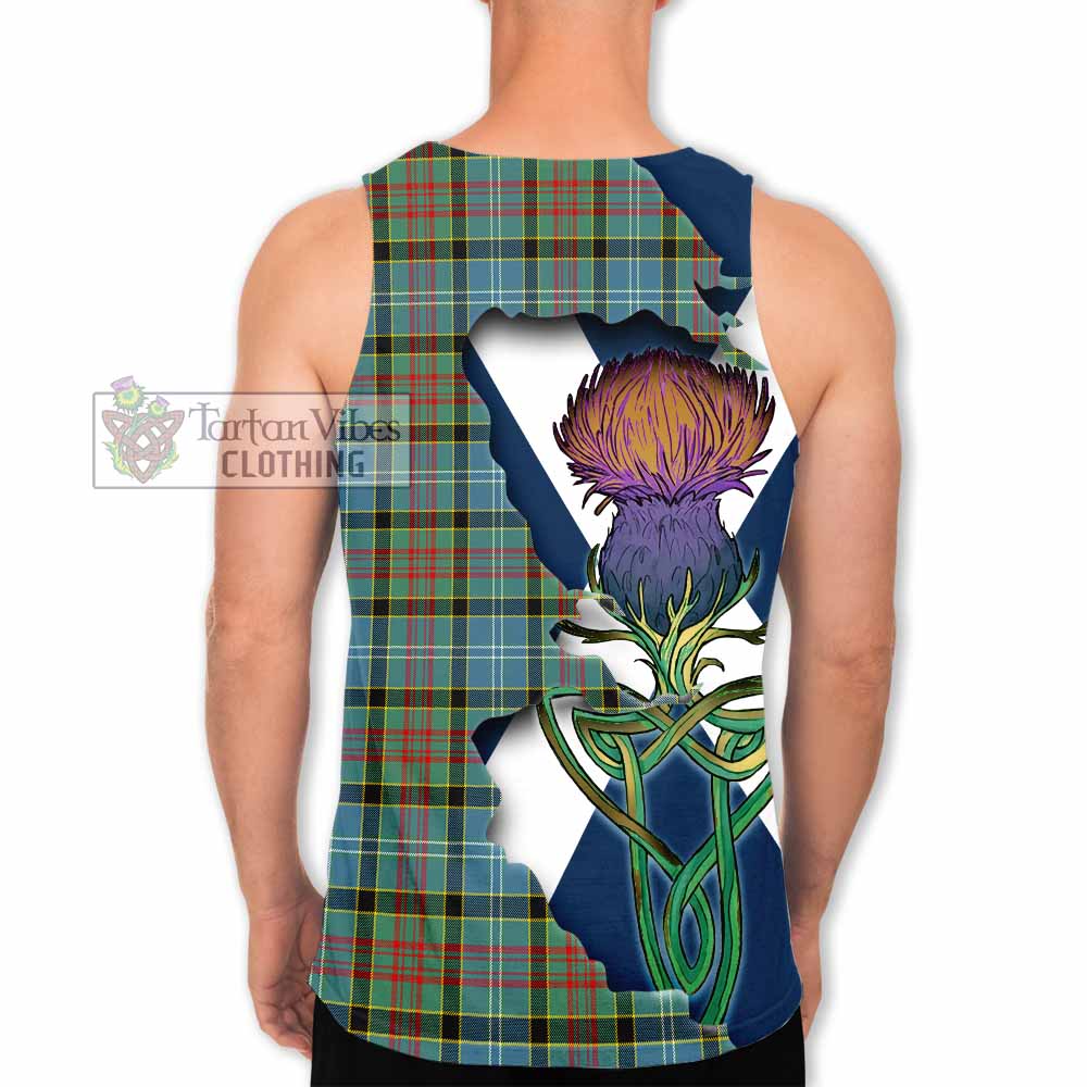 Tartan Vibes Clothing Cathcart Tartan Family Crest Men's Tank Top Scottish Thistle Celtic Inspired