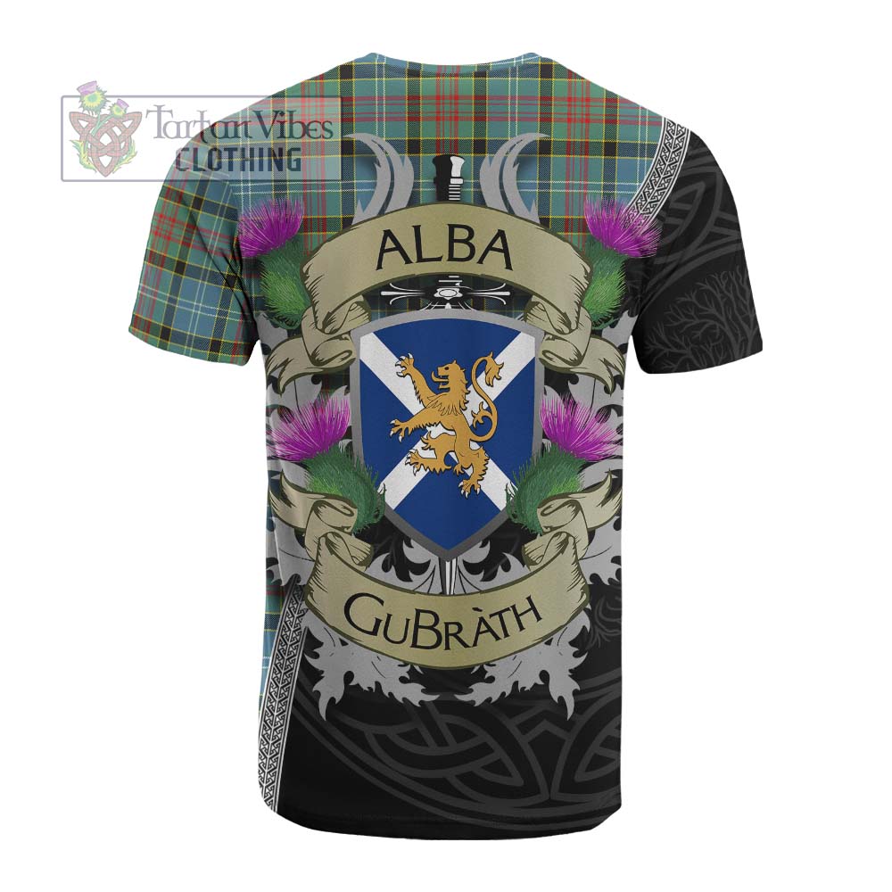 Tartan Vibes Clothing Cathcart Tartan Family Crest Cotton T-shirt Lion Rampant Royal Thistle Shield Celtic Inspired
