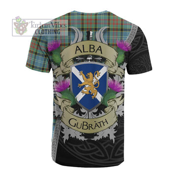 Tartan Vibes Clothing Cathcart Tartan Family Crest Cotton T-shirt Lion Rampant Royal Thistle Shield Celtic Inspired