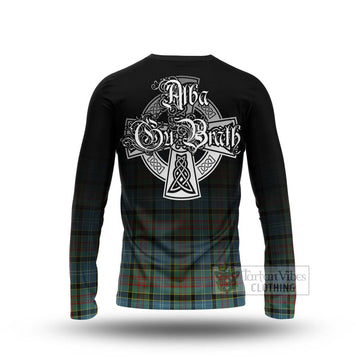 Tartan Vibes Clothing Cathcart Tartan Long Sleeve T-Shirt Featuring Alba Gu Brath Family Crest Celtic Inspired