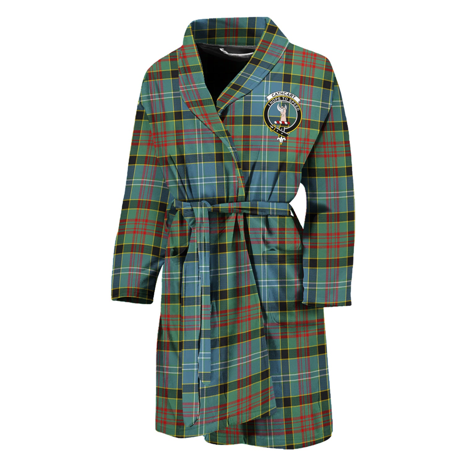 Cathcart Tartan Bathrobe with Family Crest Unisex M - Tartan Vibes Clothing