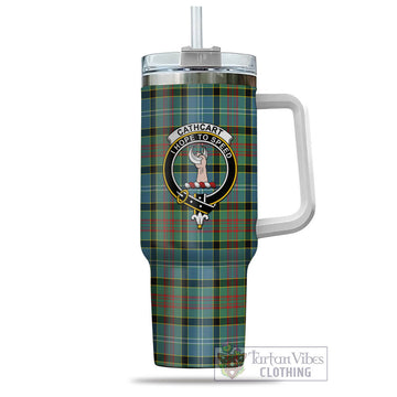 Tartan Vibes Clothing Cathcart Tartan and Family Crest Tumbler with Handle