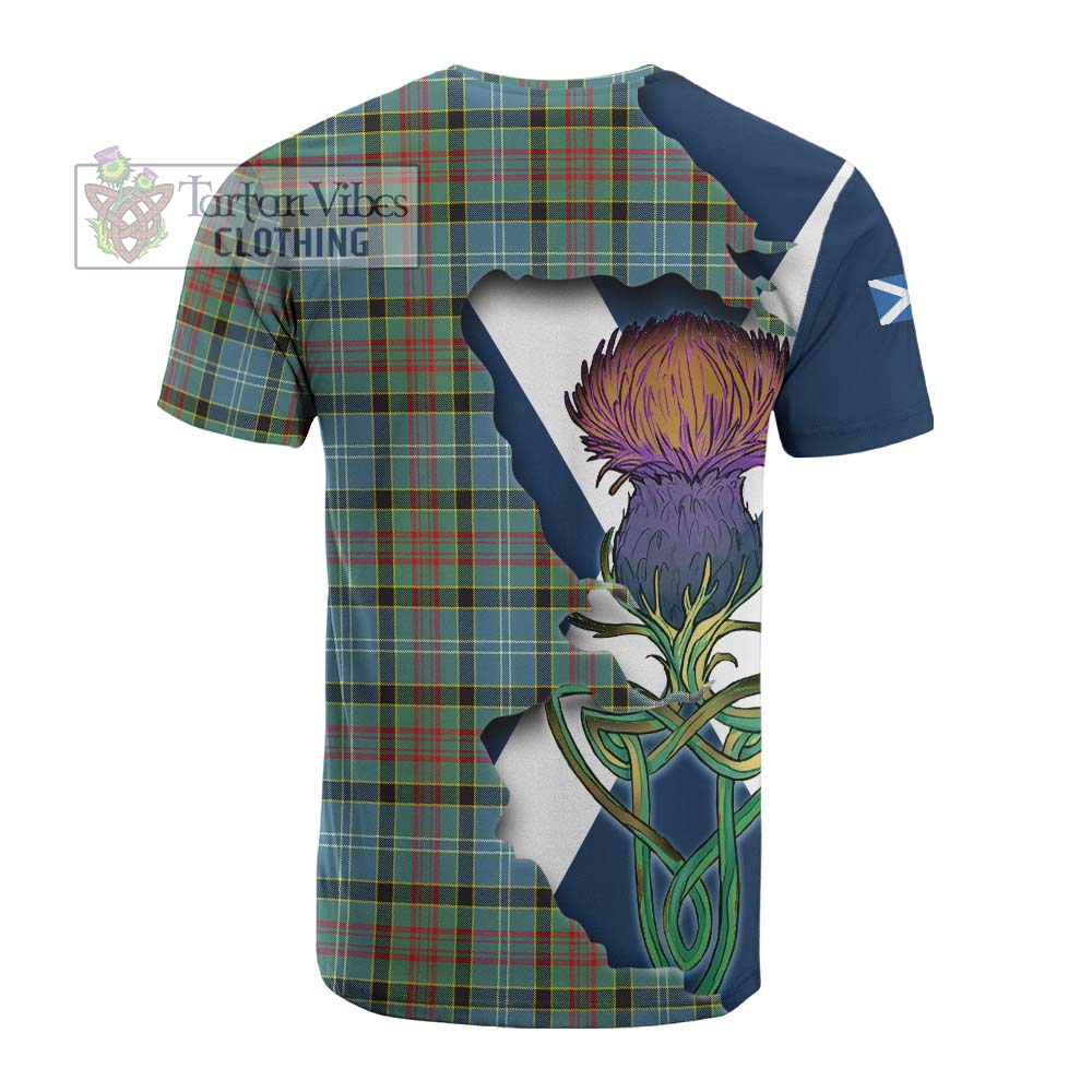 Tartan Vibes Clothing Cathcart Tartan Family Crest Cotton T-shirt Scottish Thistle Celtic Inspired