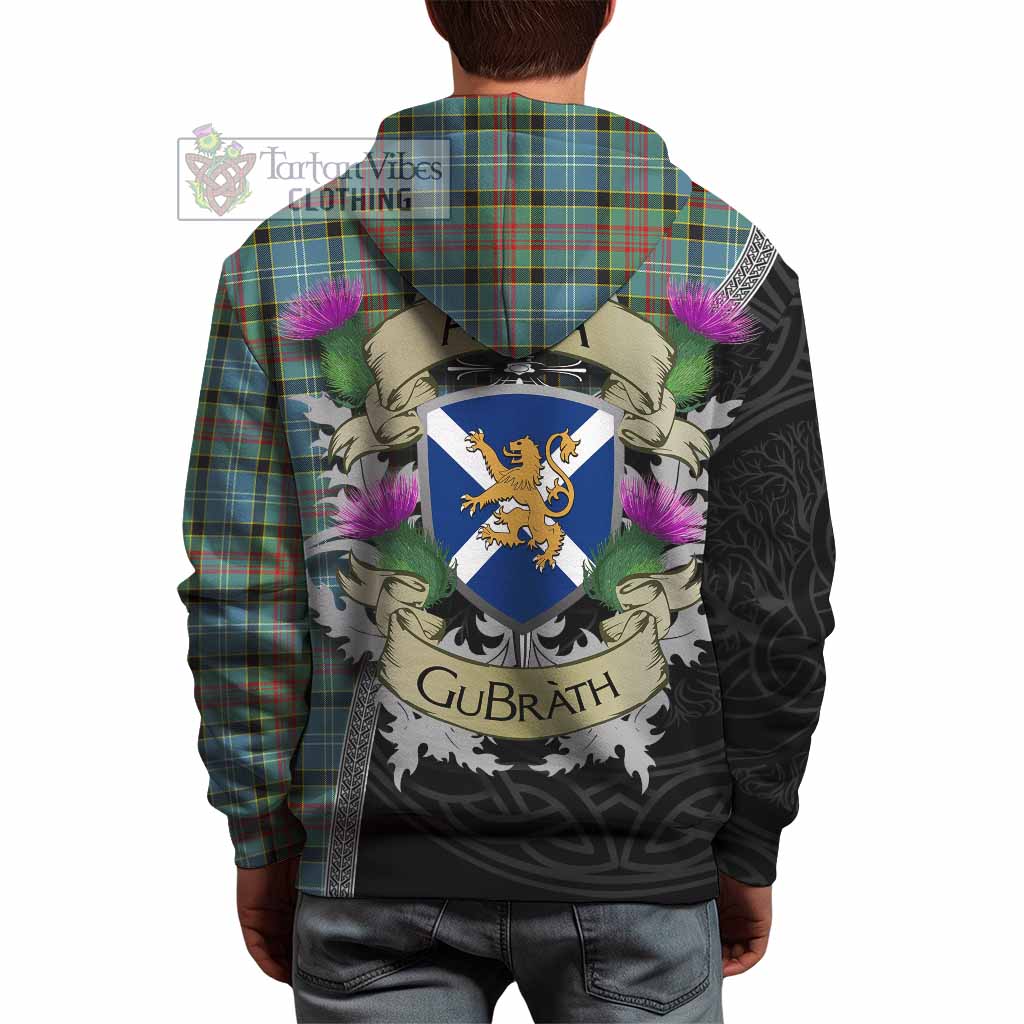 Tartan Vibes Clothing Cathcart Tartan Family Crest Hoodie Lion Rampant Royal Thistle Shield Celtic Inspired