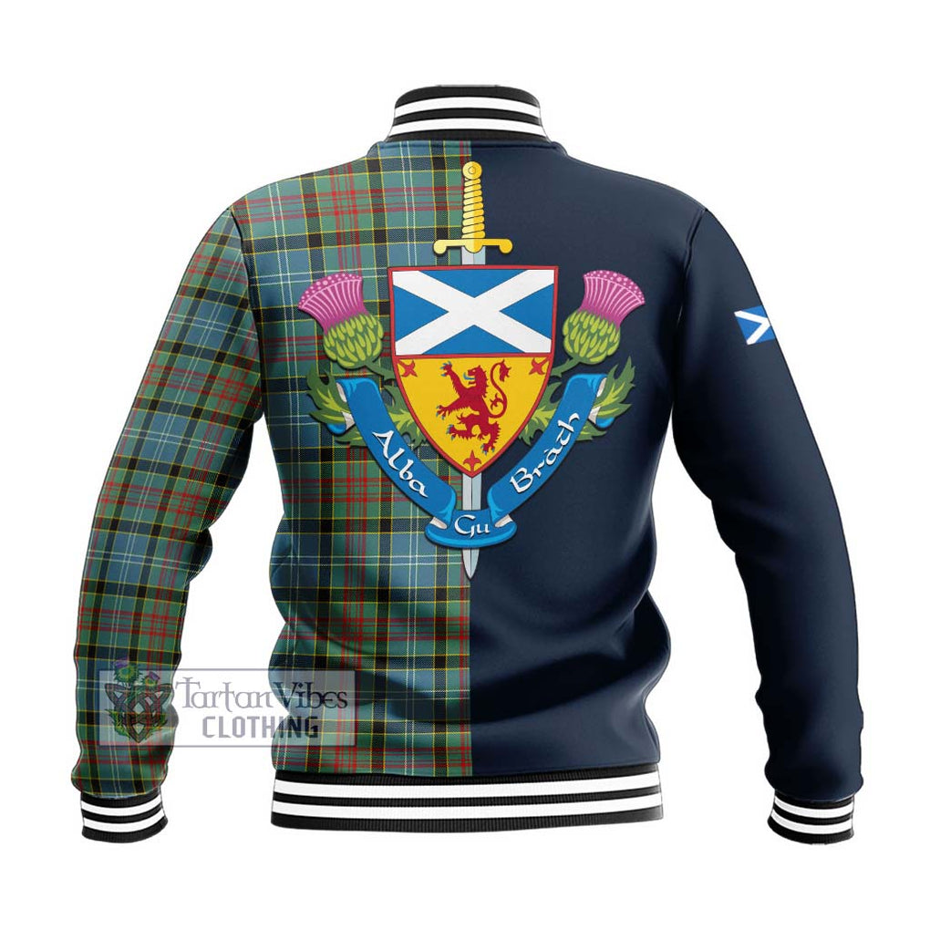 Tartan Vibes Clothing Cathcart Tartan Baseball Jacket with Scottish Lion Royal Arm Half Style