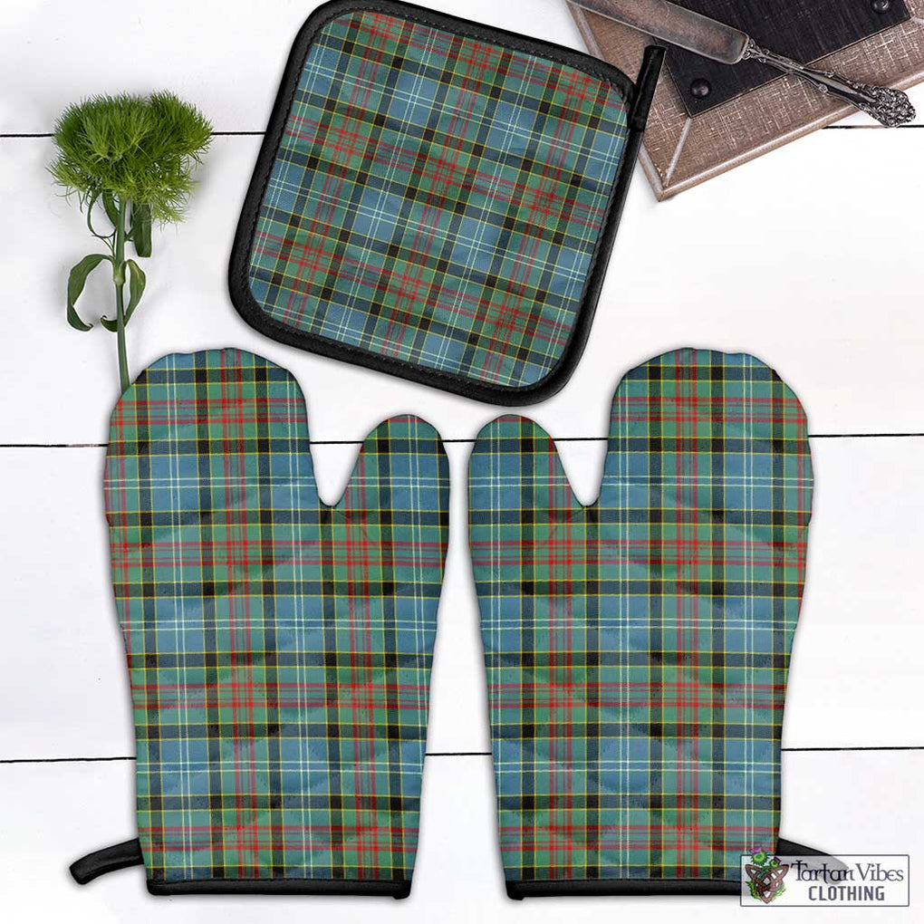 Cathcart Tartan Combo Oven Mitt & Pot-Holder Combo 1 Oven Mitt & 1 Pot-Holder Black - Tartan Vibes Clothing