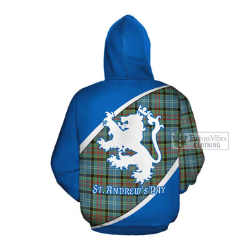 Tartan Vibes Clothing Cathcart Family Crest Tartan Cotton Hoodie Celebrate Saint Andrew's Day in Style