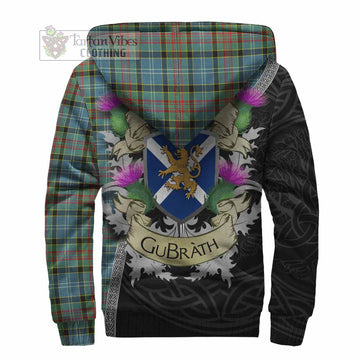 Cathcart Tartan Family Crest Sherpa Hoodie Lion Rampant Royal Thistle Shield Celtic Inspired