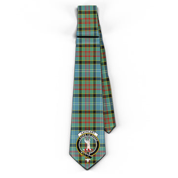 Cathcart Tartan Classic Necktie with Family Crest