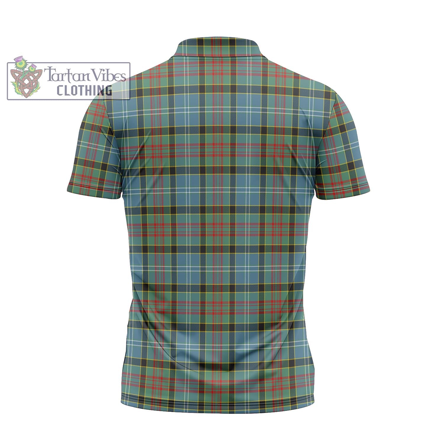 Tartan Vibes Clothing Cathcart Tartan Zipper Polo Shirt with Family Crest