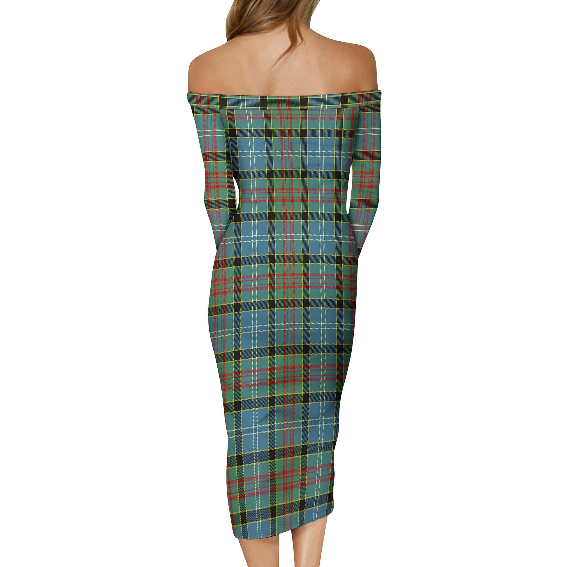 Cathcart Tartan Off Shoulder Lady Dress - Tartanvibesclothing