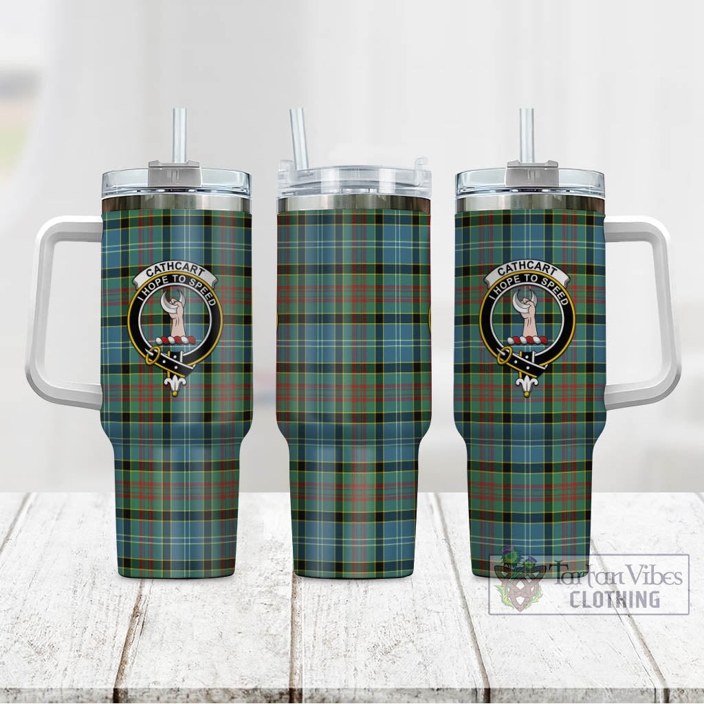 Tartan Vibes Clothing Cathcart Tartan and Family Crest Tumbler with Handle