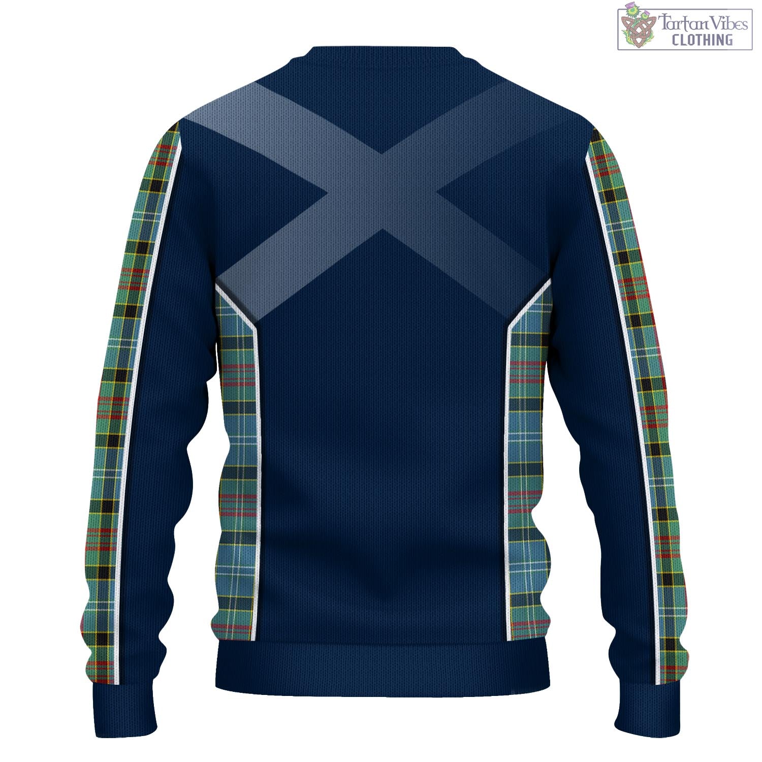 Tartan Vibes Clothing Cathcart Tartan Knitted Sweatshirt with Family Crest and Scottish Thistle Vibes Sport Style
