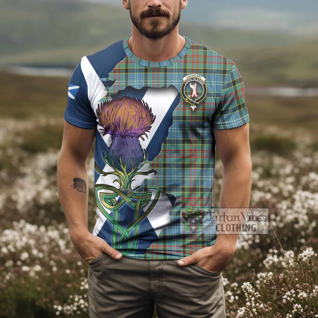 Tartan Vibes Clothing Cathcart Tartan Family Crest T-Shirt Scottish Thistle Celtic Inspired