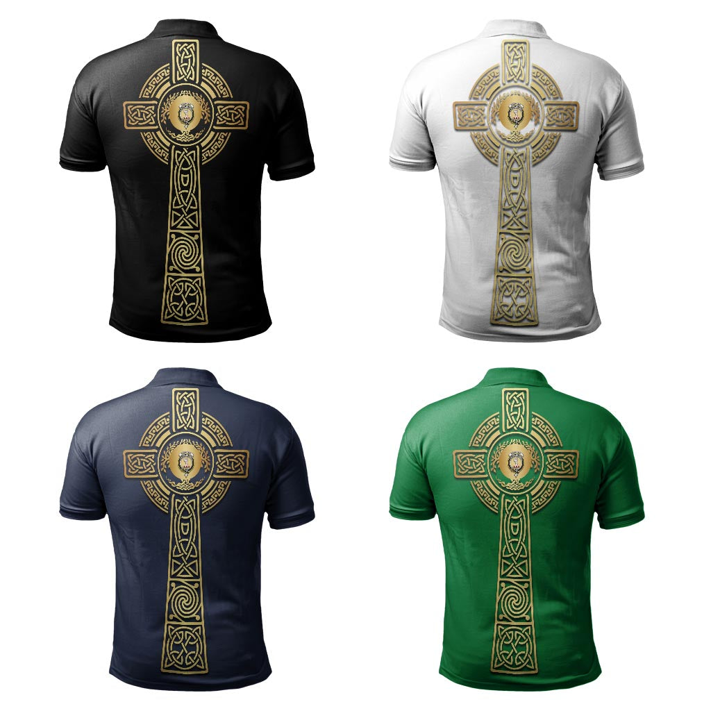 Cathcart Clan Polo Shirt with Golden Celtic Tree Of Life - Tartanvibesclothing