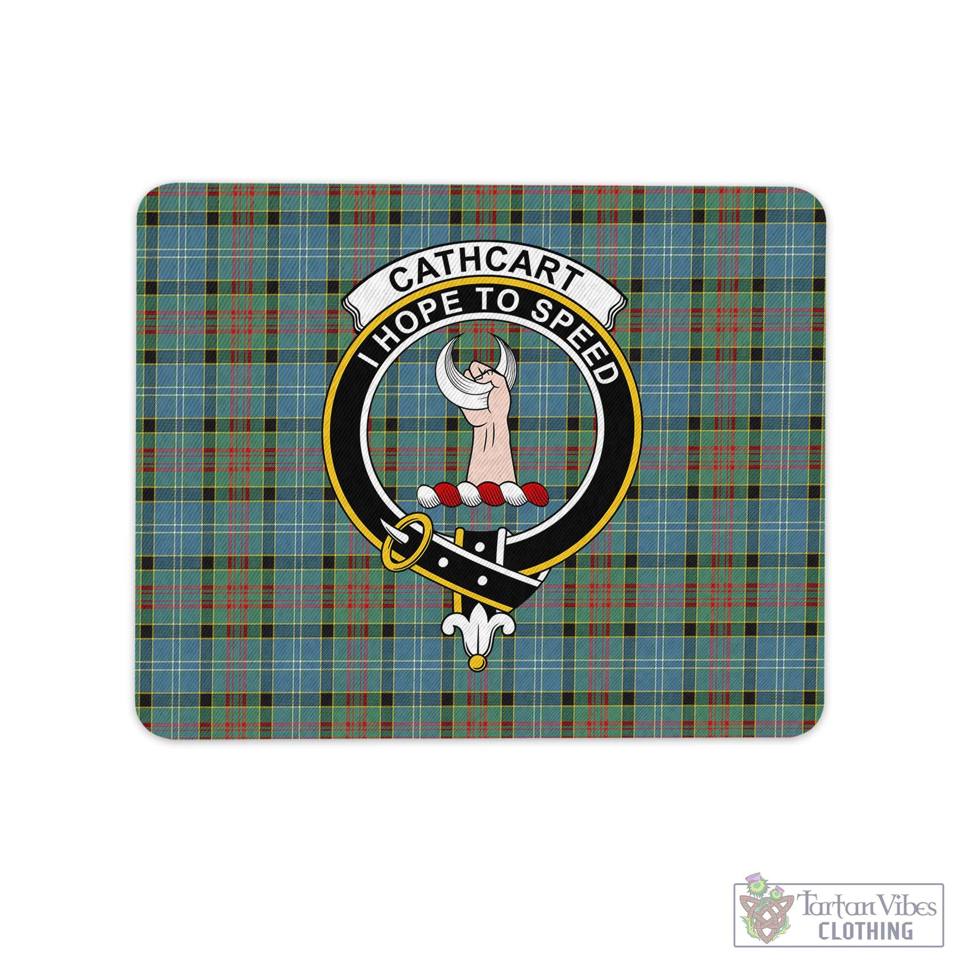 Tartan Vibes Clothing Cathcart Tartan Mouse Pad with Family Crest