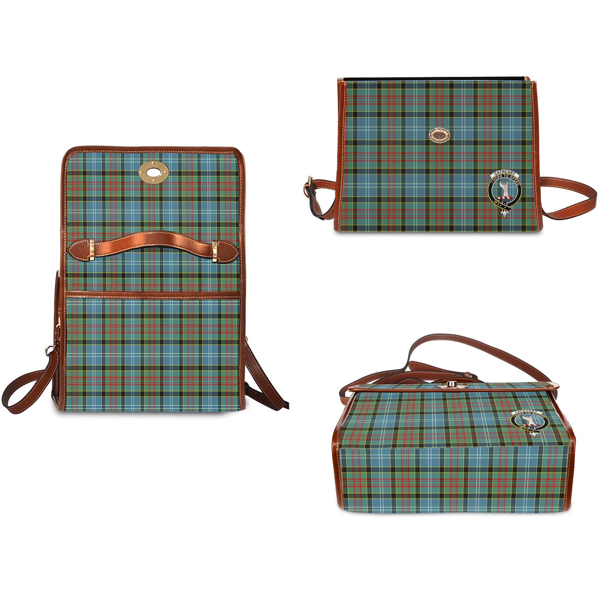 cathcart-tartan-leather-strap-waterproof-canvas-bag-with-family-crest