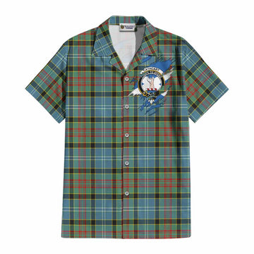 Cathcart Clan Crest In Me Tartan Cotton Hawaiian Shirt Scotland Flag Style