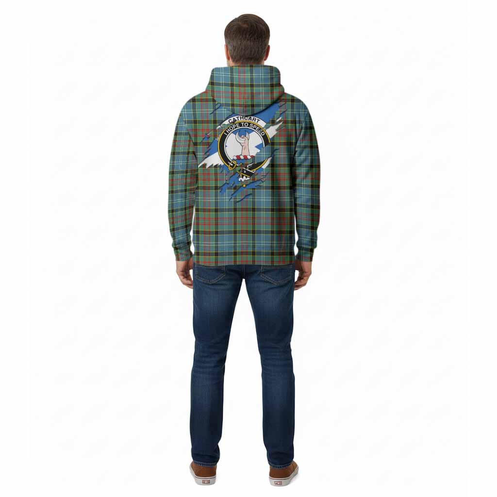 Cathcart Clan Crest In Me Tartan Cotton Hoodie Scotland Flag Style