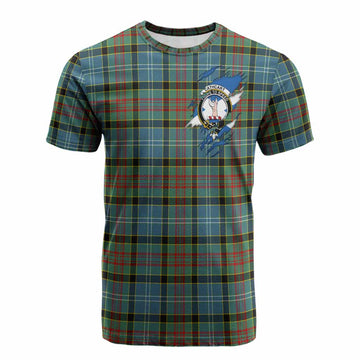 Cathcart Clan Crest In Me Tartan Cotton T-shirt Scotland Flag Style