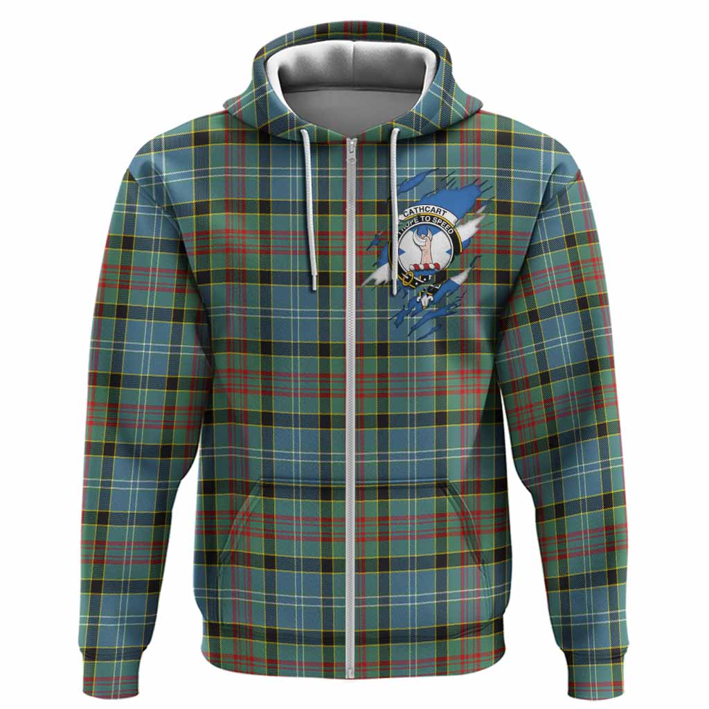 Cathcart Clan Crest In Me Tartan Hoodie Scotland Flag Style