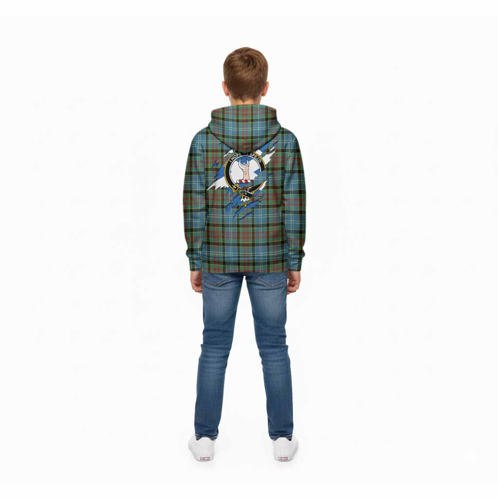 Cathcart Clan Crest In Me Tartan Kid Hoodie Scotland Flag Style