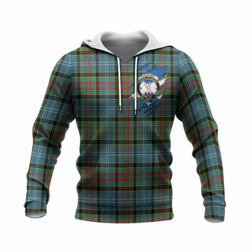 Cathcart Clan Crest In Me Tartan Knitted Hoodie Scotland Flag Style