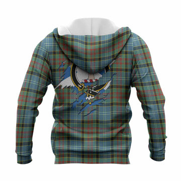 Cathcart Clan Crest In Me Tartan Knitted Hoodie Scotland Flag Style