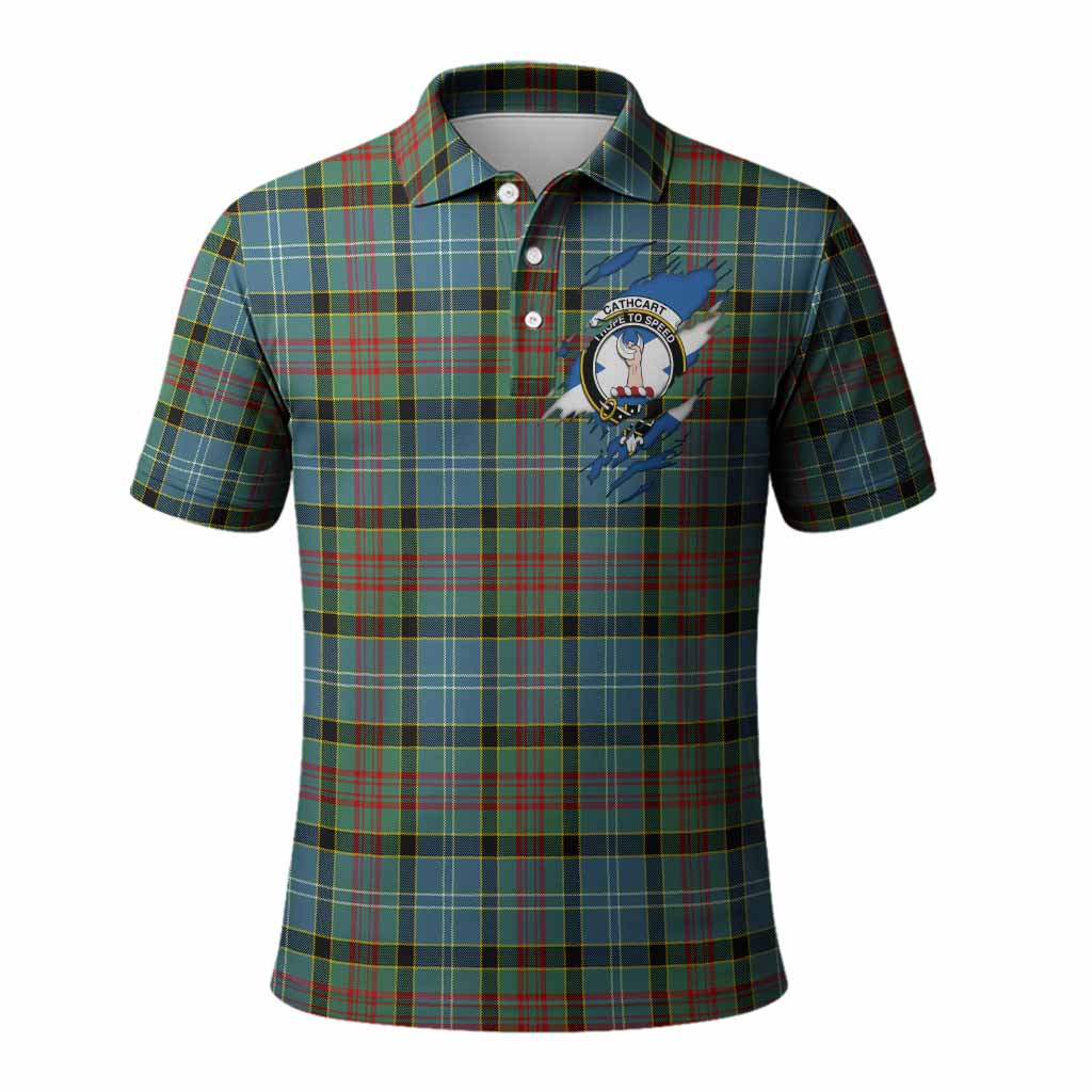 Cathcart Clan Crest In Me Tartan Polo Shirt Scotland Flag Style