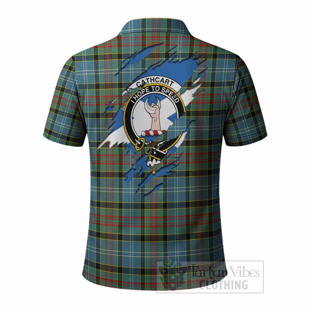 Cathcart Clan Crest In Me Tartan Polo Shirt Scotland Flag Style