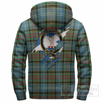 Cathcart Clan Crest In Me Tartan Sherpa Hoodie Scotland Flag Style