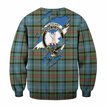 Cathcart Clan Crest In Me Tartan Sweatshirt Scotland Flag Style