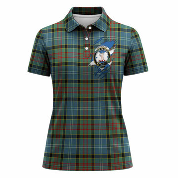 Cathcart Clan Crest In Me Tartan Women Polo Shirt Scotland Flag Style