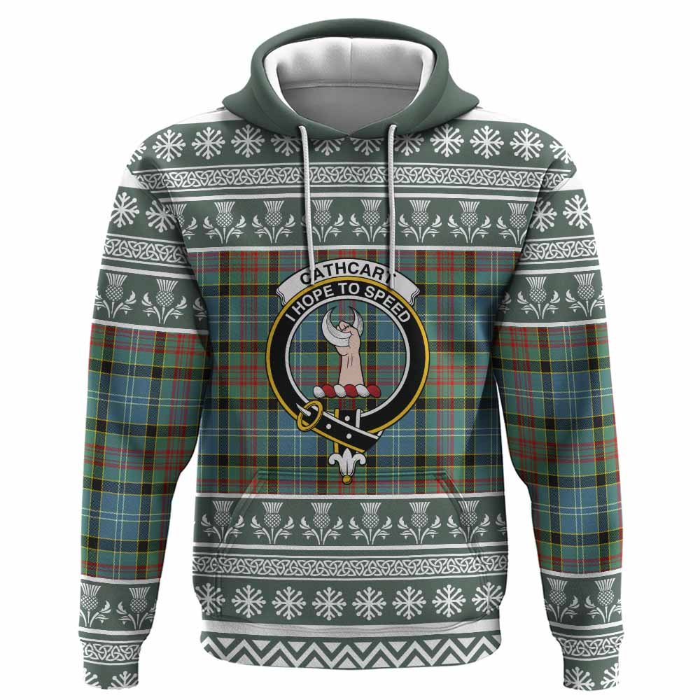 Cathcart Clan Tartan Christmas Hoodie with Family Crest - Tartan Vibes Clothing