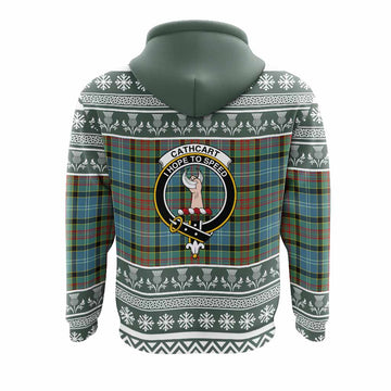 Cathcart Clan Tartan Christmas Hoodie with Family Crest