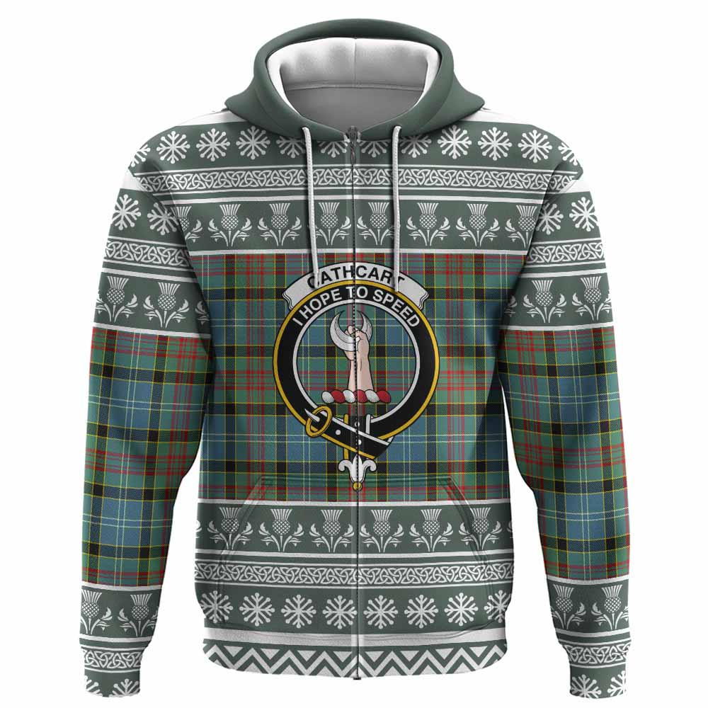 Cathcart Clan Tartan Christmas Hoodie with Family Crest - Tartan Vibes Clothing