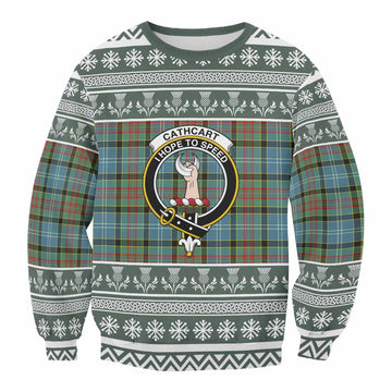 Cathcart Clan Tartan Christmas Sweatshirt with Family Crest