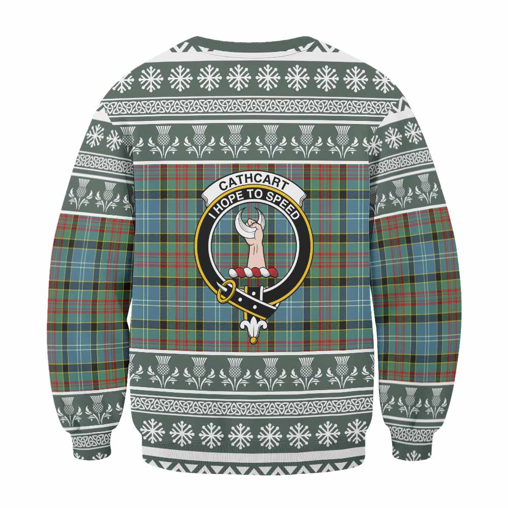 Cathcart Clan Tartan Christmas Sweatshirt with Family Crest - Tartan Vibes Clothing