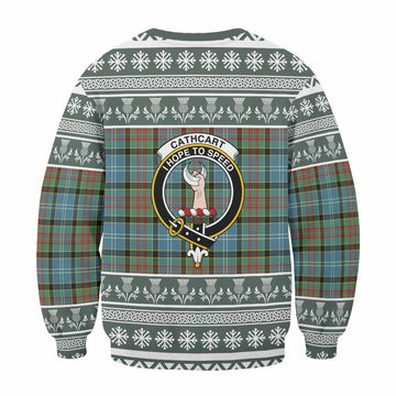 Cathcart Clan Tartan Christmas Sweatshirt with Family Crest