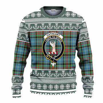 Cathcart Clan Tartan Christmas Ugly Sweater with Family Crest