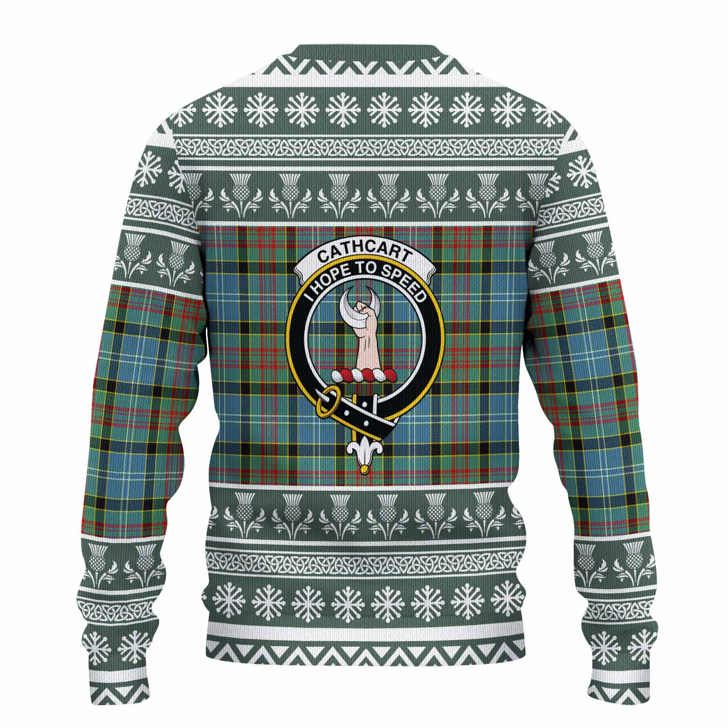 Cathcart Clan Tartan Christmas Ugly Sweater with Family Crest - Tartan Vibes Clothing