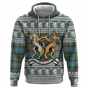 Cathcart Clan Tartan Crest Christmas Hoodie Coat of Arms Funny Style