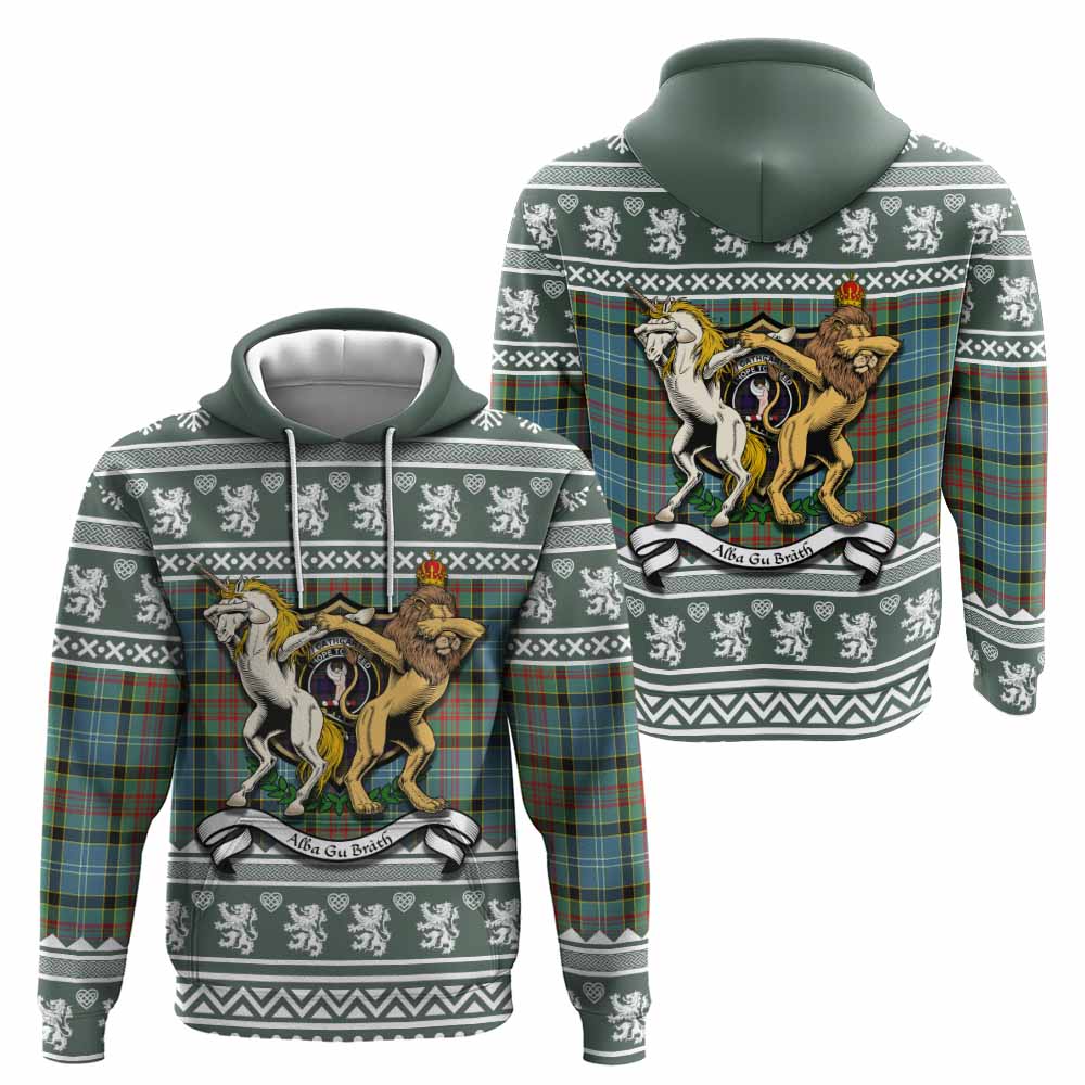 Cathcart Clan Tartan Crest Christmas Hoodie Coat of Arms Funny Style - Tartan Vibes Clothing