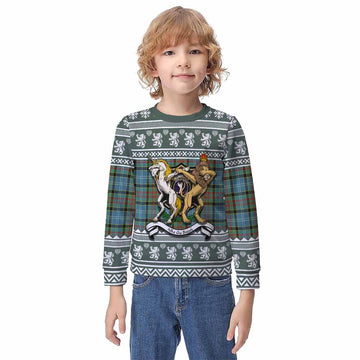 Cathcart Clan Tartan Crest Christmas Kid Ugly Sweatshirt Coat of Arms Funny Style