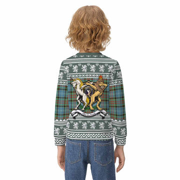 Cathcart Clan Tartan Crest Christmas Kid Ugly Sweatshirt Coat of Arms Funny Style