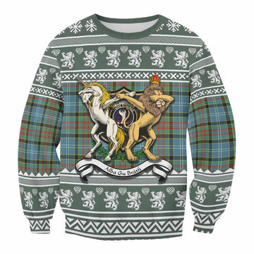 Cathcart Clan Tartan Crest Christmas Sweatshirt Coat of Arms Funny Style