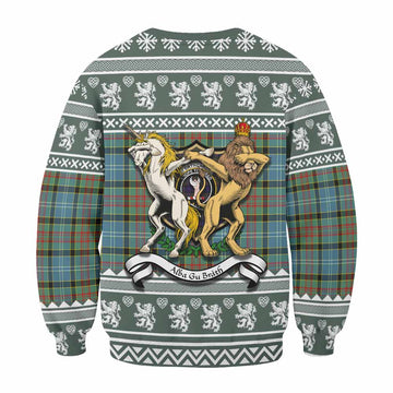 Cathcart Clan Tartan Crest Christmas Sweatshirt Coat of Arms Funny Style