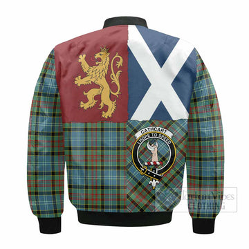 Cathcart Crest Tartan Bomber Jacket with Lion Rampant Saltire Style